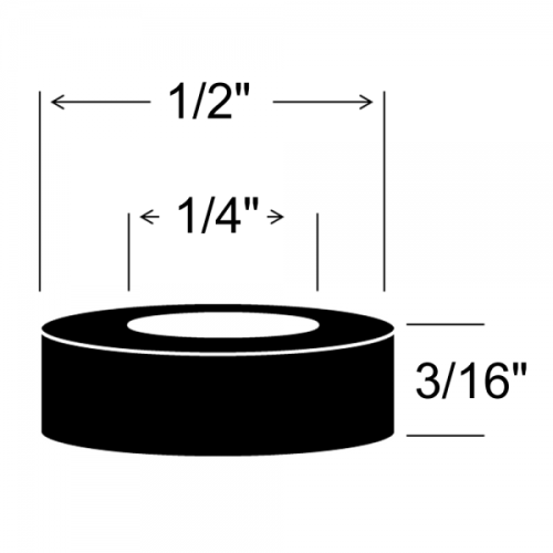 Rubber Washers - 3/16" Thick Sponge Rubber
