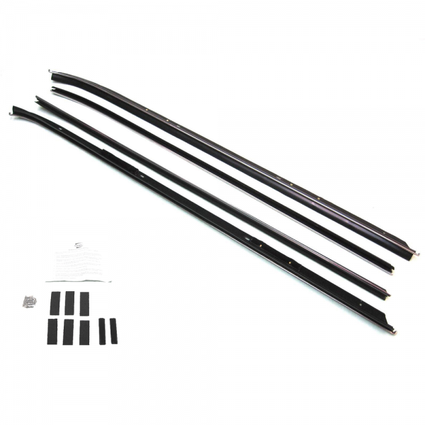 Rubber The Right Way - Windowfelt  - Complete 4 Piece Kit - Pre-Cut & Formed As Original - Models Without Special Molding On Door / Outers Have Chrome Bead