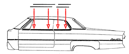 Rubber The Right Way - Windowfelt Kit - 4 Piece - Outer On Doors Only - Pre-Cut & Formed As Original