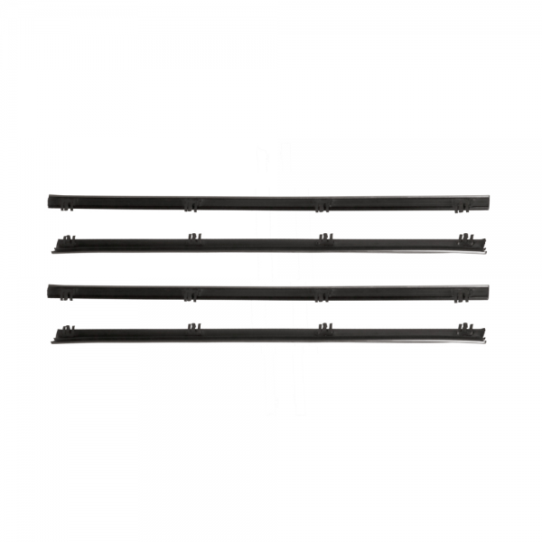 Rubber The Right Way - Beltline Weatherstrip - Rear Door - Chrome Bead - 4 Piece Kit
