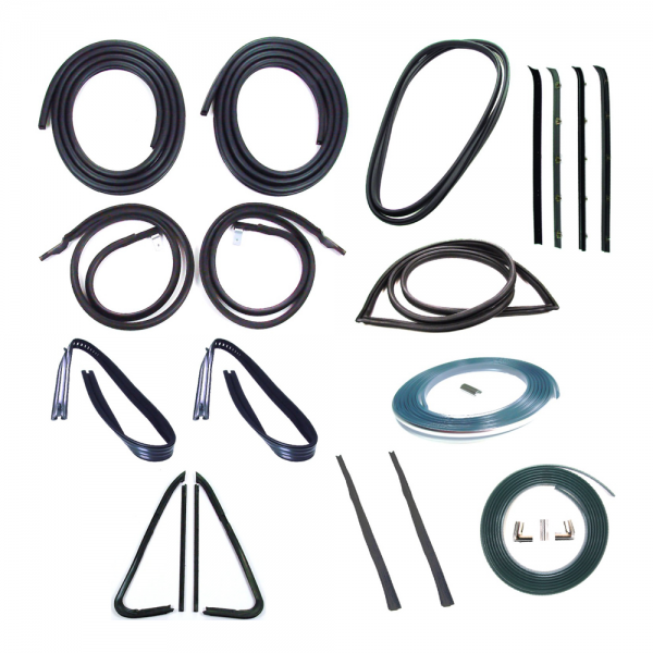 Rubber The Right Way - Master Weatherstrip Kit - With Chrome Windshield lock strip