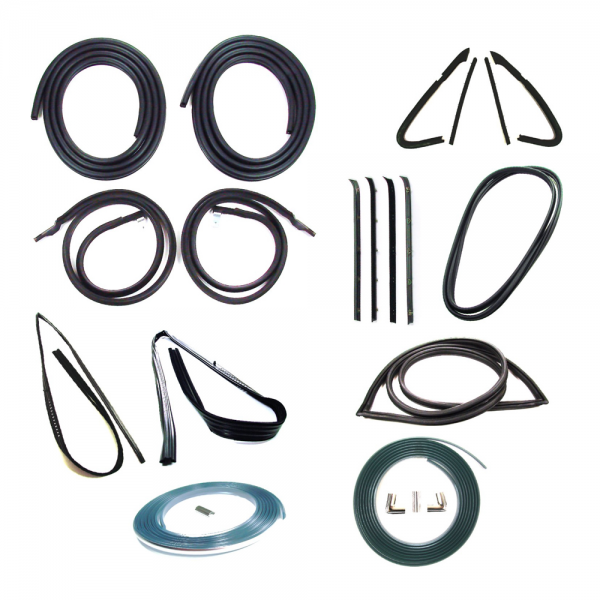 Rubber The Right Way - Master Weatherstrip Kit - With Chrome Windshield lock strip