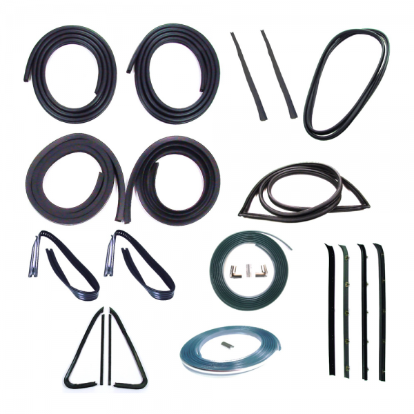 Rubber The Right Way - Master Weatherstrip Kit - Models With Chrome Windshield Trim