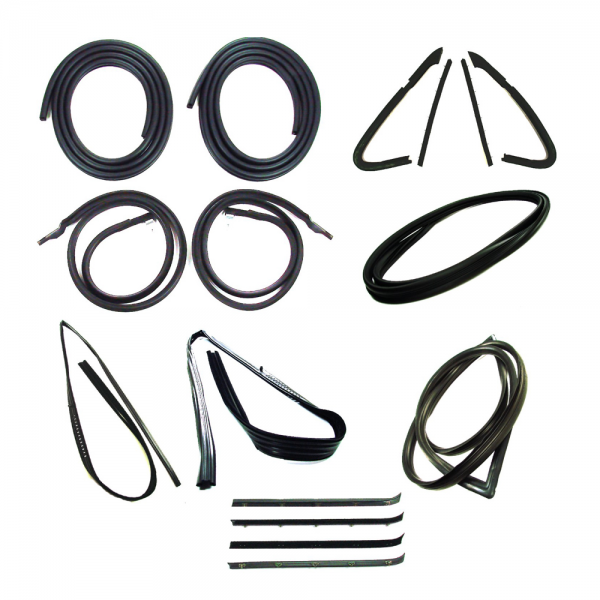 Rubber The Right Way - Master Weatherstrip Kit - With Black Windshield lock strip