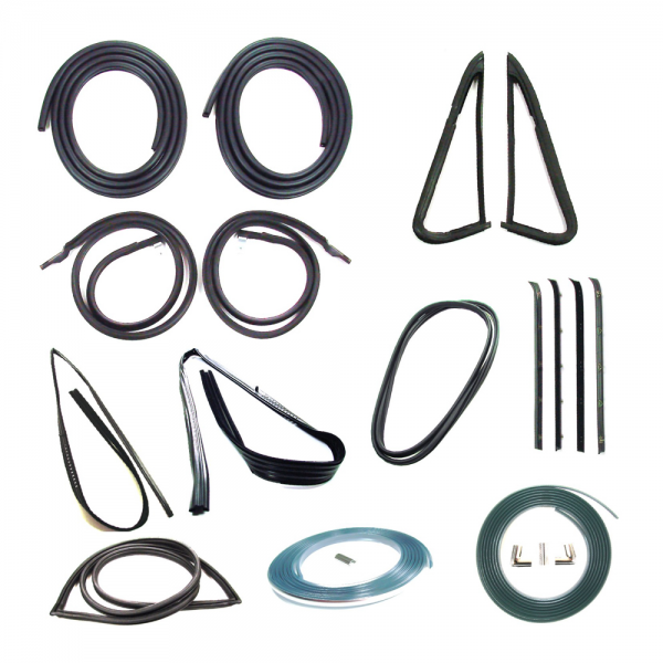 Rubber The Right Way - Master Weatherstrip Kit - With Chrome Windshield lock strip