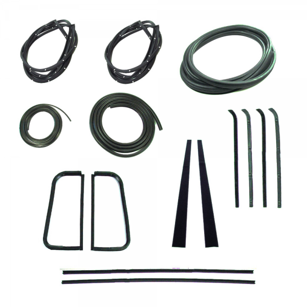 Rubber The Right Way - Master Weatherstrip Kit - With Chrome Windshield Trim