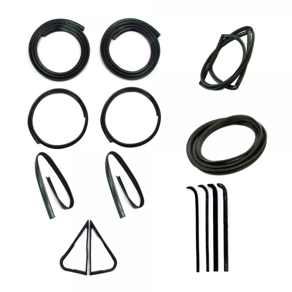 Rubber The Right Way - Master Weatherstrip Kit - With Chrome Windshield Trim