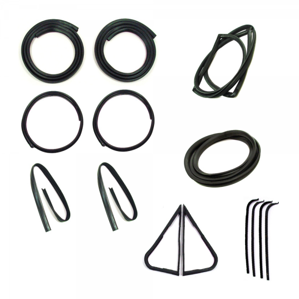 Rubber The Right Way - Master Weatherstrip Kit - With Chrome Windshield Trim