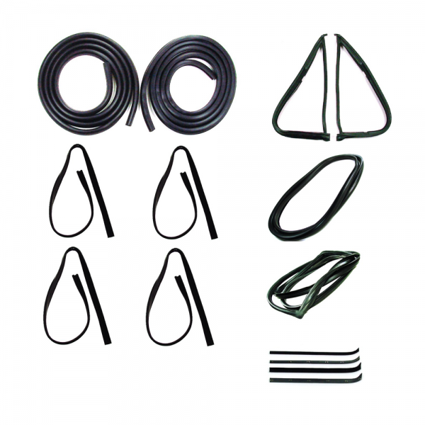 Rubber The Right Way - Master Weatherstrip Kit - With Chrome Windshield Trim