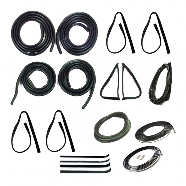 Rubber The Right Way - Master Weatherstrip Kit - With Chrome Windshield Trim