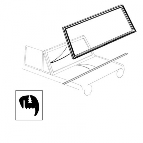 Rubber The Right Way - Windshield Seal - Without Groove for Chrome Trim