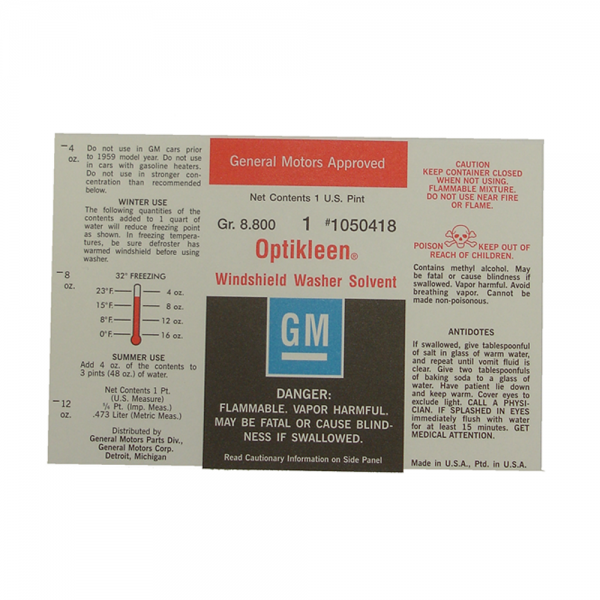 Rubber The Right Way - Windshield Washer Bottle Decal - Optikleen