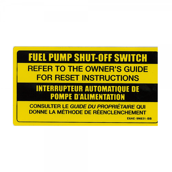 Rubber The Right Way - Fuel Pump Shut Off Switch Decal