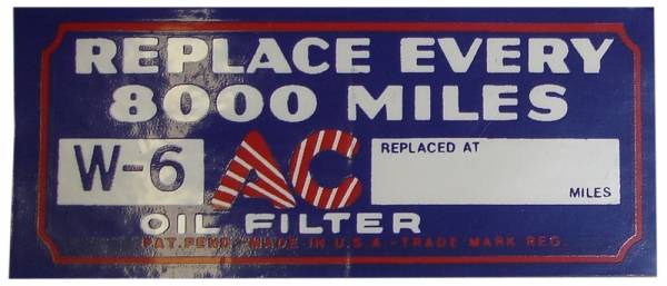 Rubber The Right Way - Oil Filter Decal - AC W-6