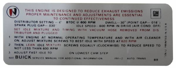 Rubber The Right Way - Automatic Transmission Emission Decal - 350-2V