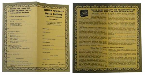 Rubber The Right Way - Delco Battery Owners Certificate