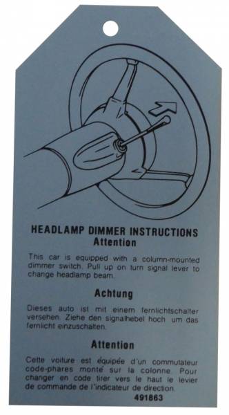 Rubber The Right Way - Headlight Dimmer Instructions Tag