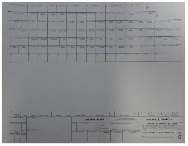 Rubber The Right Way - New Vehicle Factory Build Sheet