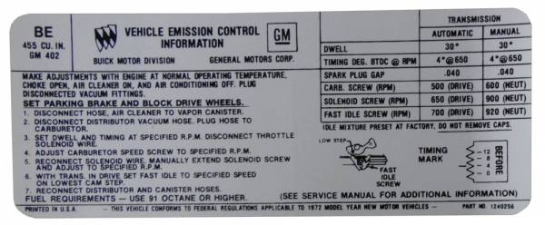 Rubber The Right Way - Manual & Automatic Transmission Emission Decal - 455-4V