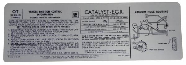 Rubber The Right Way - Automatic Transmission Emission Decal - 403-4V - California Cars