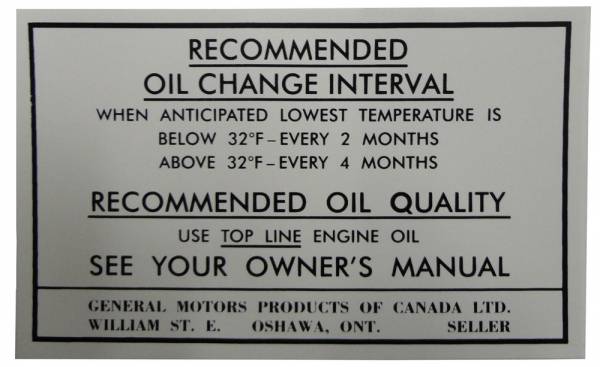 Rubber The Right Way - "Canada" Oil Change Decal