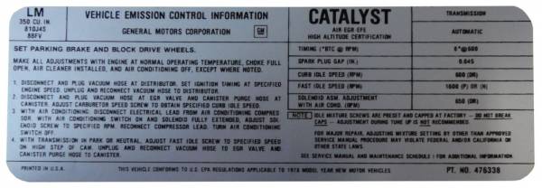 Rubber The Right Way - Automatic Transmission Emission Decal - 350