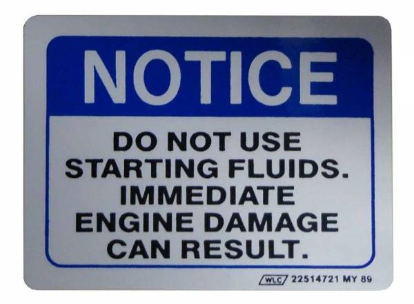 Rubber The Right Way - Diesel Start / Warning Instructions Decal