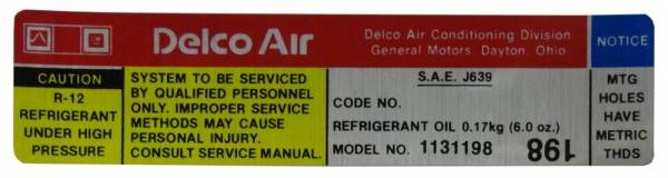 Rubber The Right Way - Delco AC Compressor Decal
