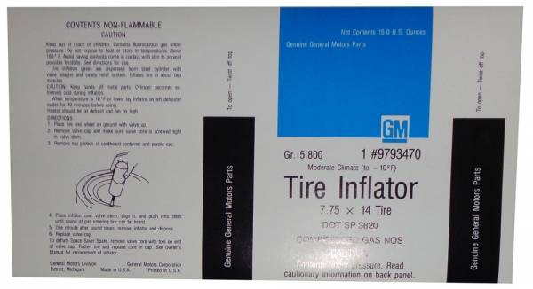 Rubber The Right Way - Space Saver Spare Tire Inflator Decal