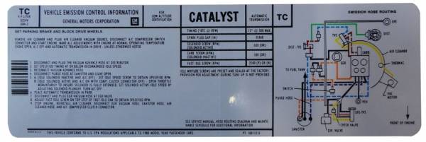 Rubber The Right Way - Automatic Transmission Emission Decal - 4.9 L