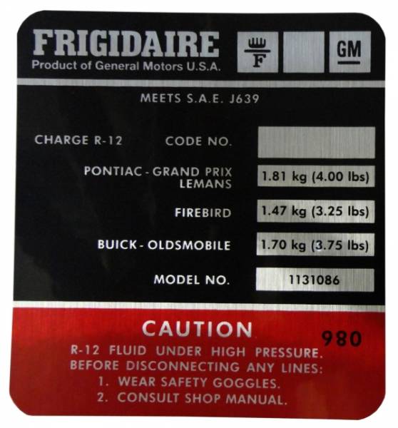 Rubber The Right Way - Frigidaire AC Compressor Decal