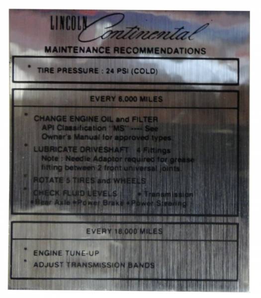 Rubber The Right Way - Tire Pressure Decal
