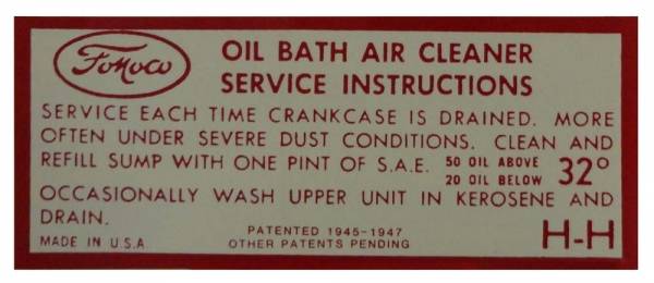 Rubber The Right Way - Air Cleaner Service Decal