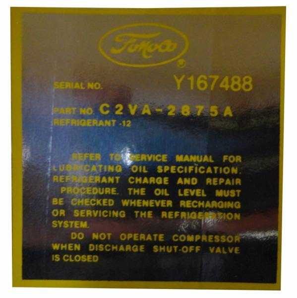 Rubber The Right Way - AC Compressor Charge Decal