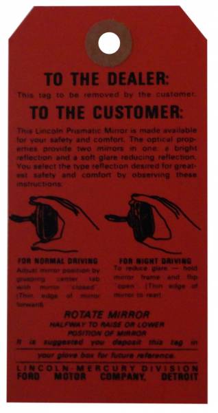 Rubber The Right Way - Prismatic Mirror Instructions Tag