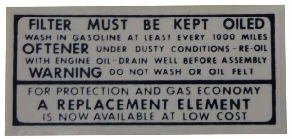 Rubber The Right Way - Air Cleaner Decal