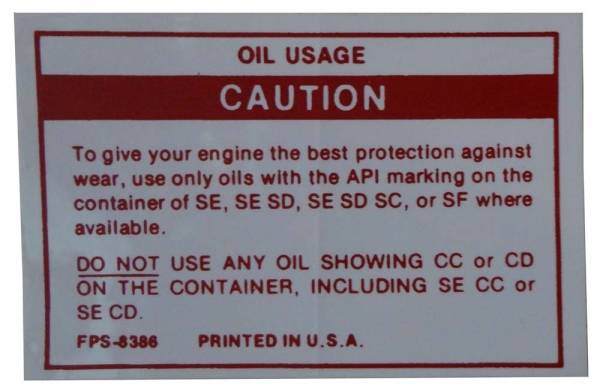 Rubber The Right Way - Oil Usage Caution Decal