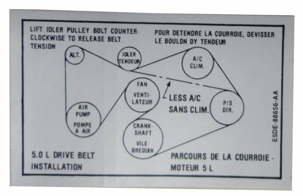 Rubber The Right Way - 5.0 V8 Drive Belt Decal