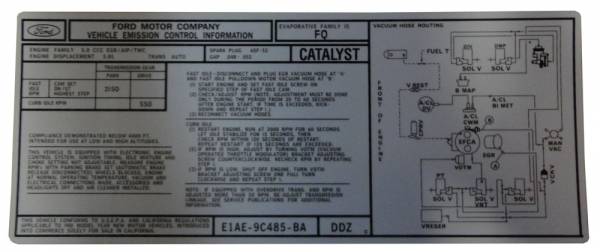 Rubber The Right Way - 302 Automatic Transmission Emission Decal
