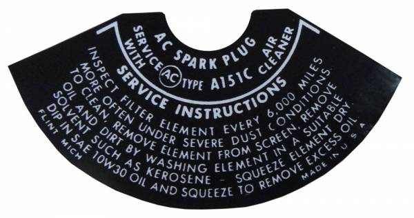 Rubber The Right Way - Air Cleaner Service Instructions Decal