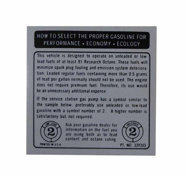 Rubber The Right Way - Fuel Recommendation Decal