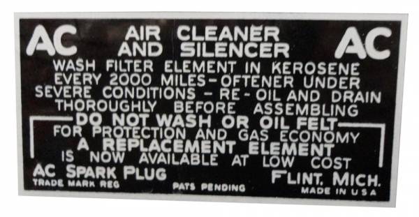 Rubber The Right Way - Air Cleaner Service Instructions Decal