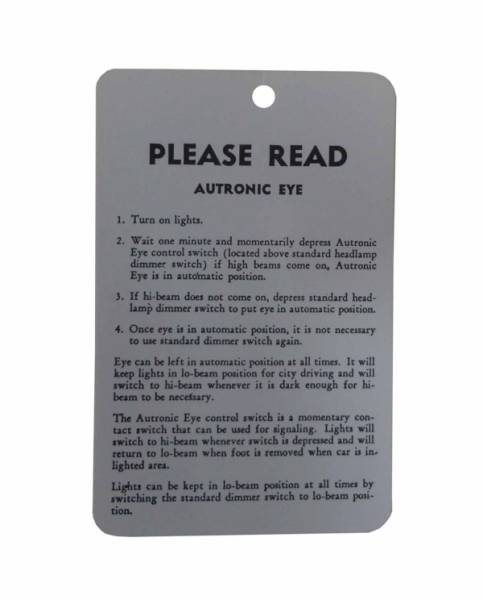 Rubber The Right Way - Autronic Eye Instructions Tag