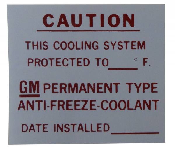 Rubber The Right Way - Dealer Installed Antifreeze Decal