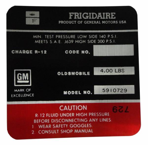 Rubber The Right Way - Frigidaire AC Compressor Decal