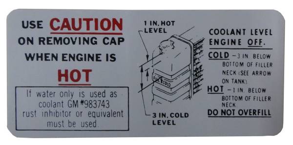 Rubber The Right Way - Cooling System Caution Decal