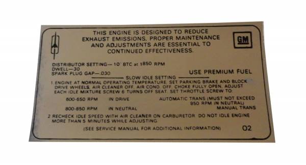 Rubber The Right Way - Emission Decal - 400-4V / 455-4V (Police Emission Decal)