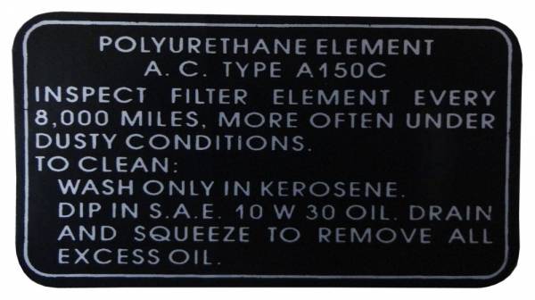 Rubber The Right Way - Turbo Rocket Air Cleaner Service Instructions Decal