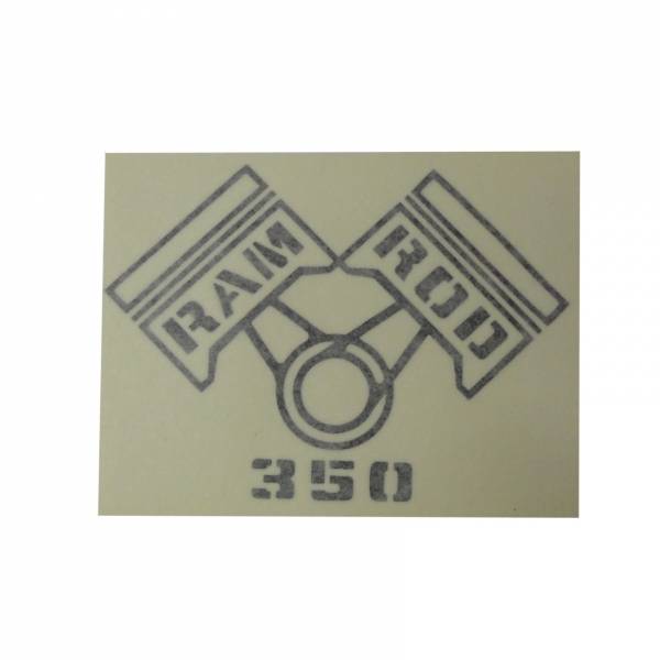 Rubber The Right Way - "Ram Rod 350" Fender Decal (Black)