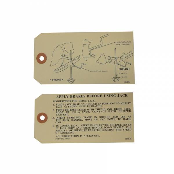 Rubber The Right Way - Jack Instructions Tag